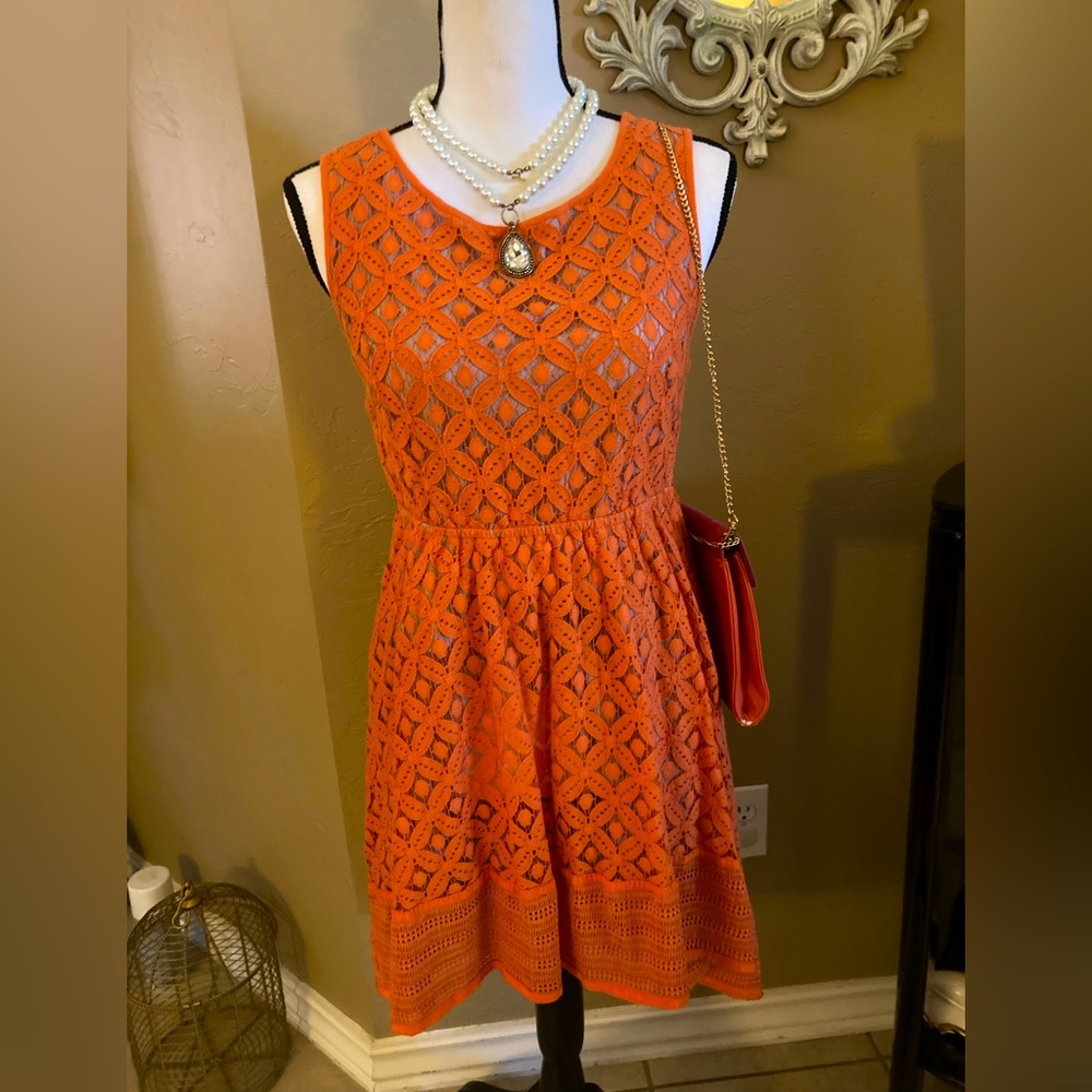 Sleevless Orange Dress